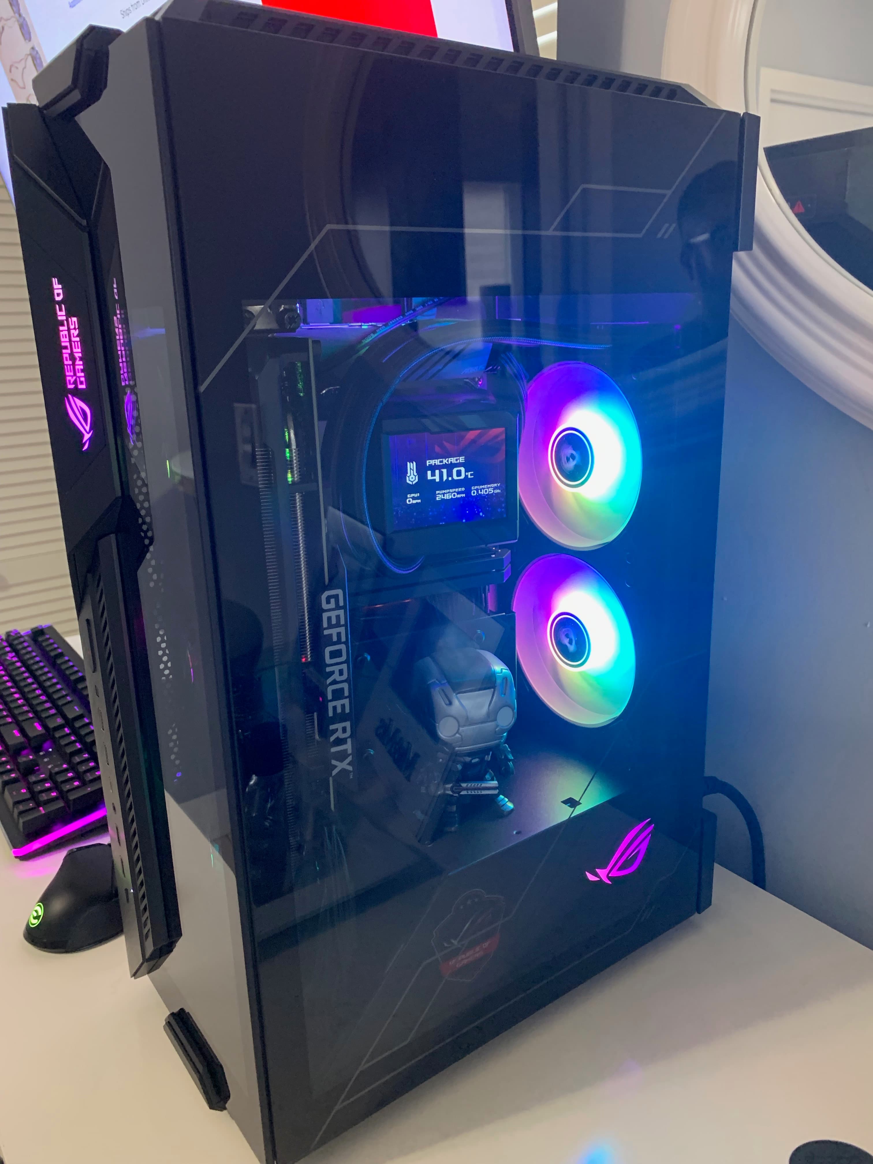 RGB gaming rig interior